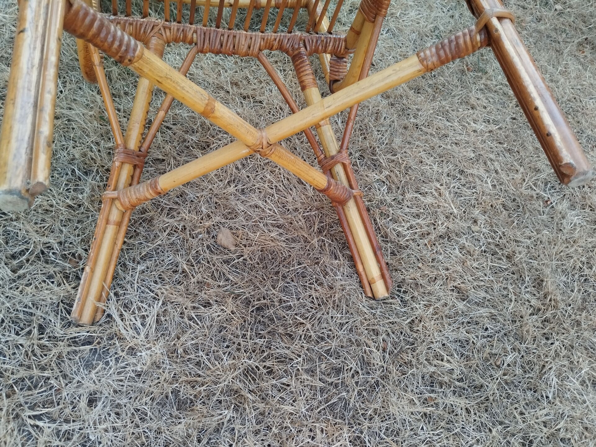 vintage antique rattan armchair