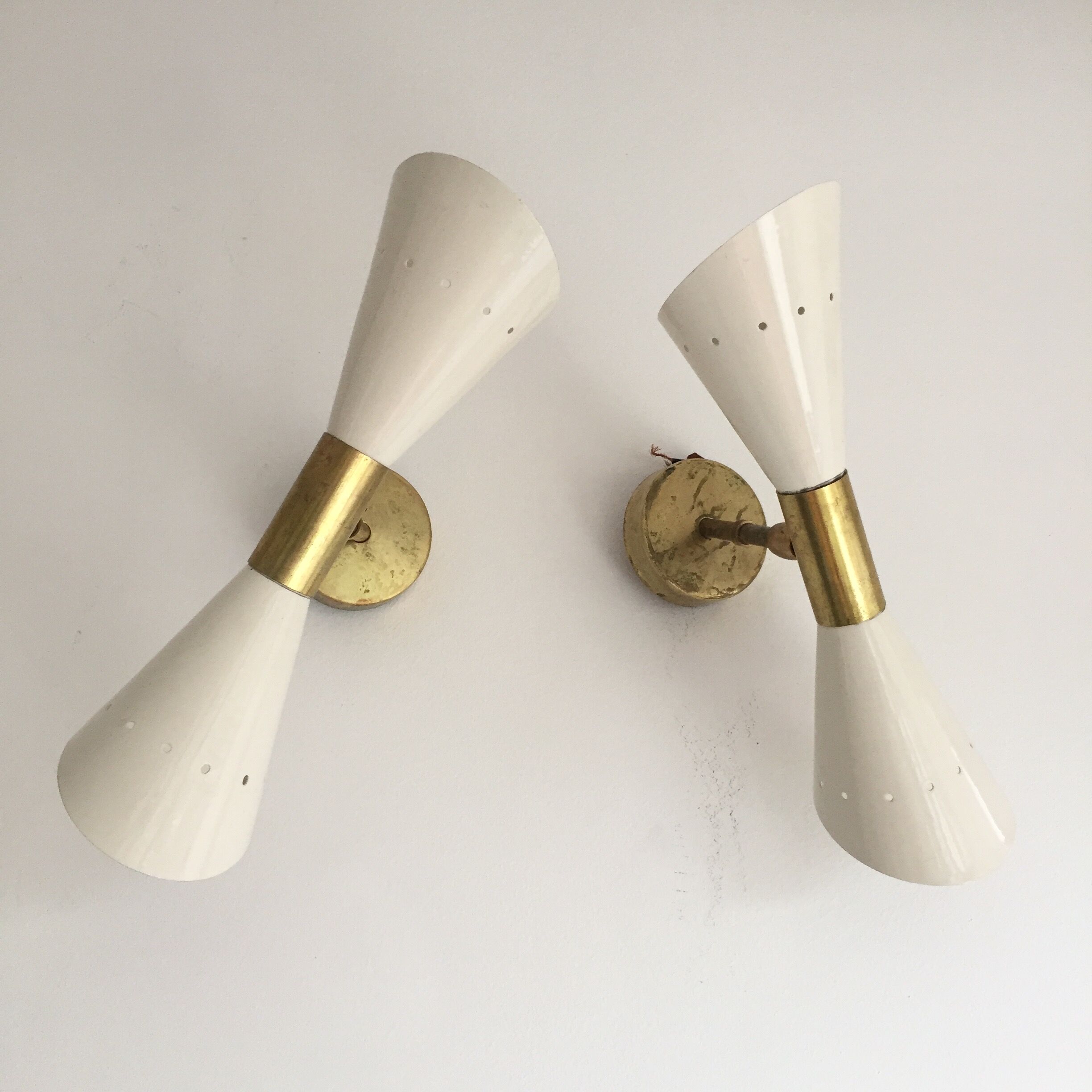 Pair of 1960s wall lamps