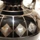 Black and silver glass vase signed hem, michel herman, circa 1930