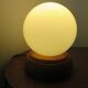 Scandinavian lamp in wood and white opaline ball 70s