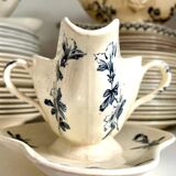 Saucière Lunéville en terre de fer bleue, service "Azaléa"