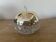 Sucrier en forme de pomme verre cisele et metal dore