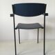 Minimalist blue metal and plywood stackable armchairs by Gijs Van der Sluis