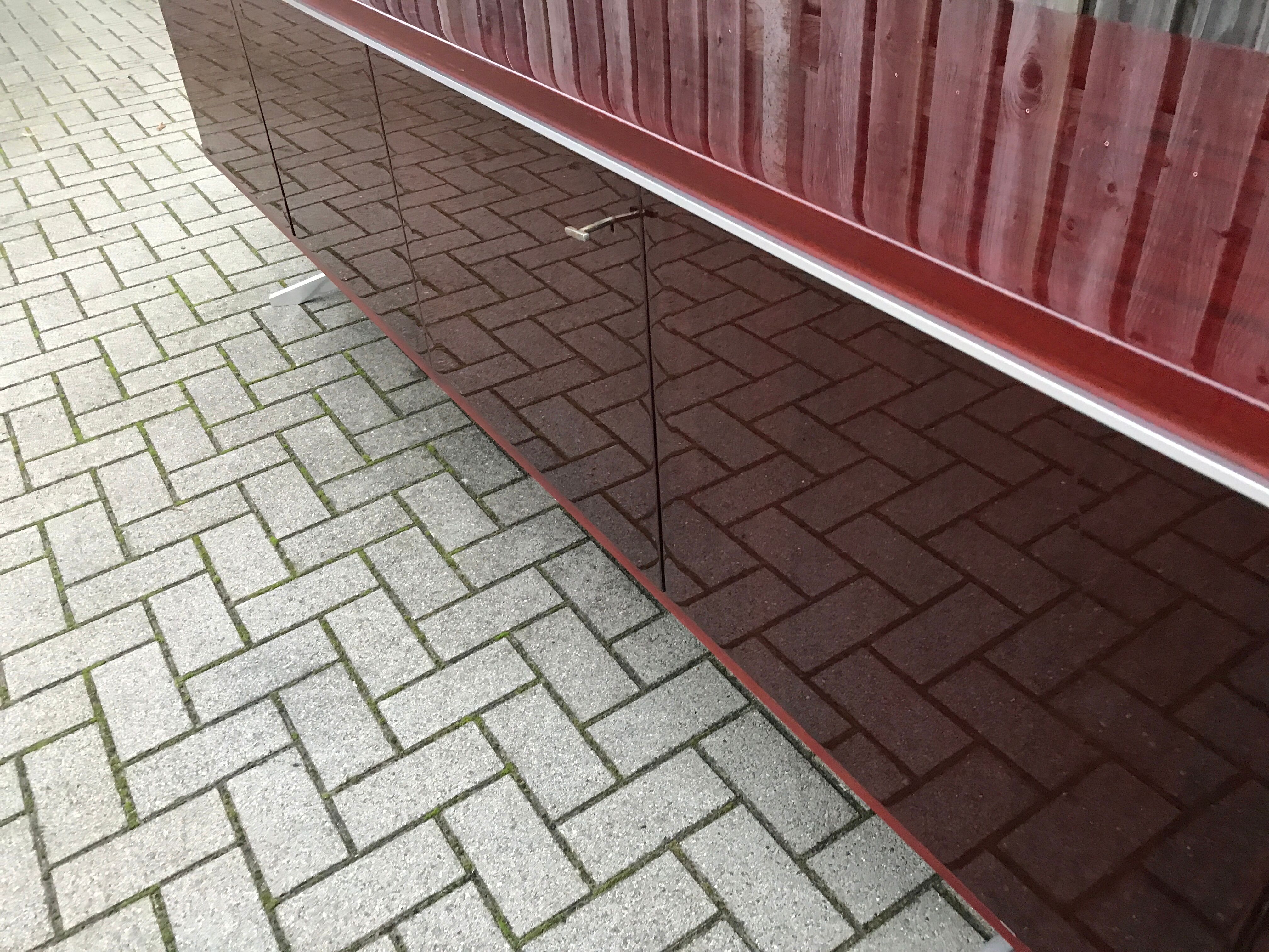 Belgian modernist long mahogany sideboard 1970s