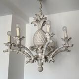 Large Hollywood Regency pineapple chandelier, 1980s