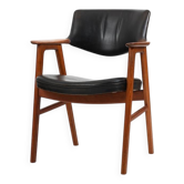 Fauteuil en teck et cuir Erik Kirkegaard modèle 43