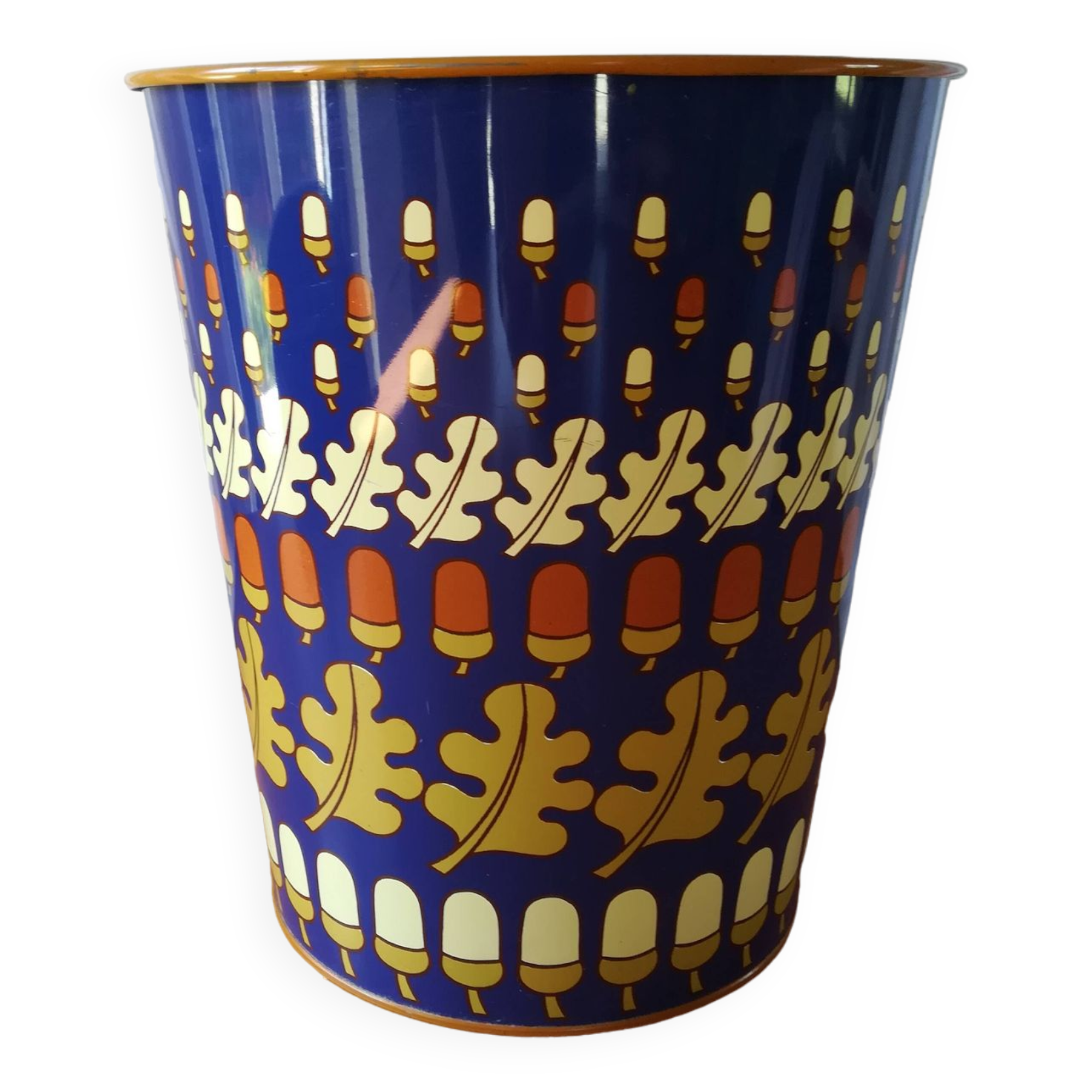 Waste paper basket Metal decor Hazelnut