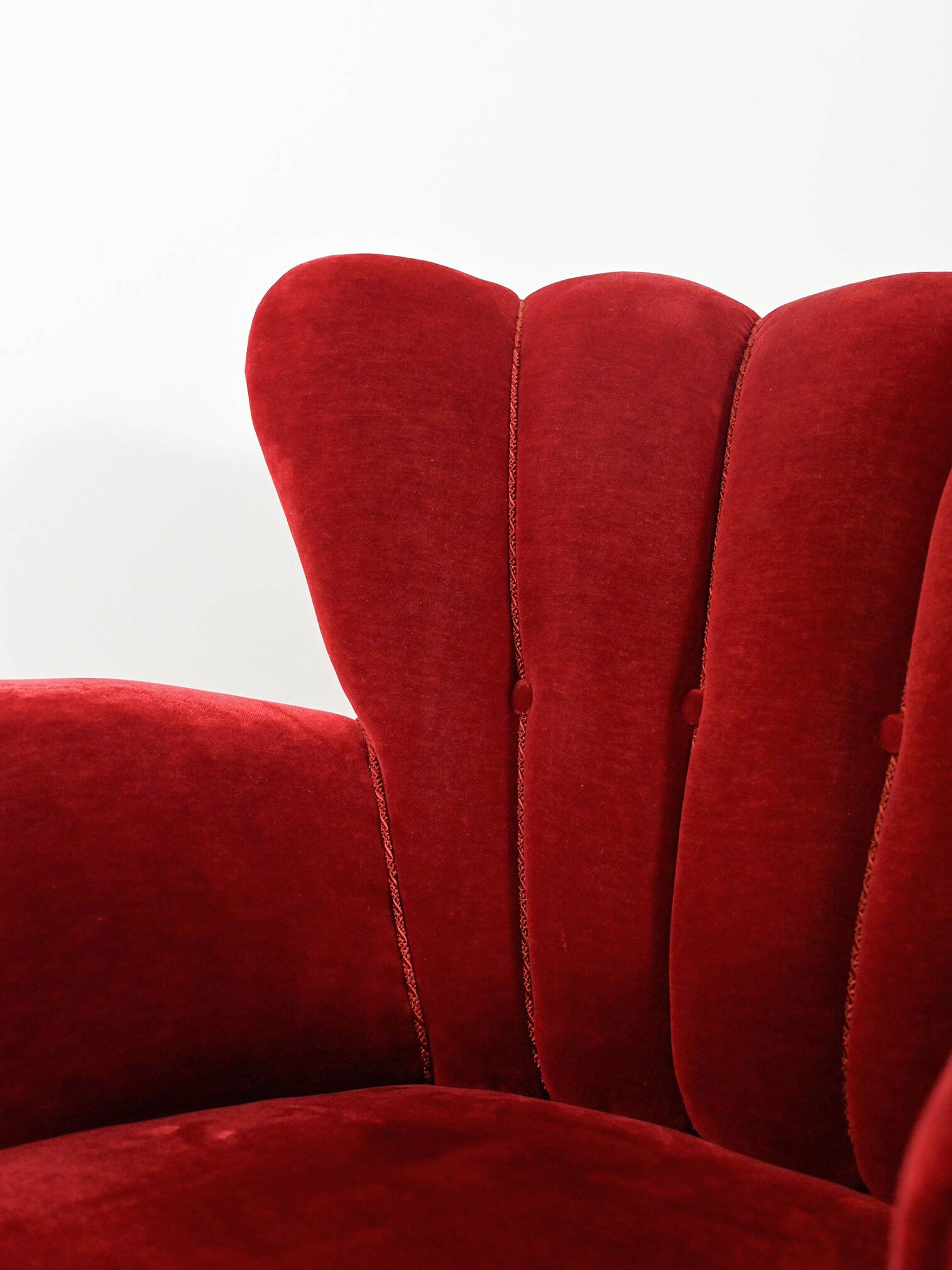 Pair of Swedish 1940s shell-back armchairs