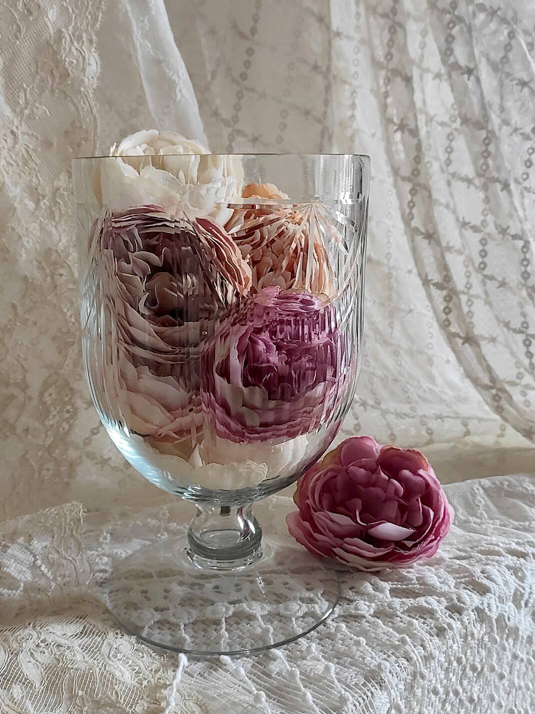 Chiseled crystal vase