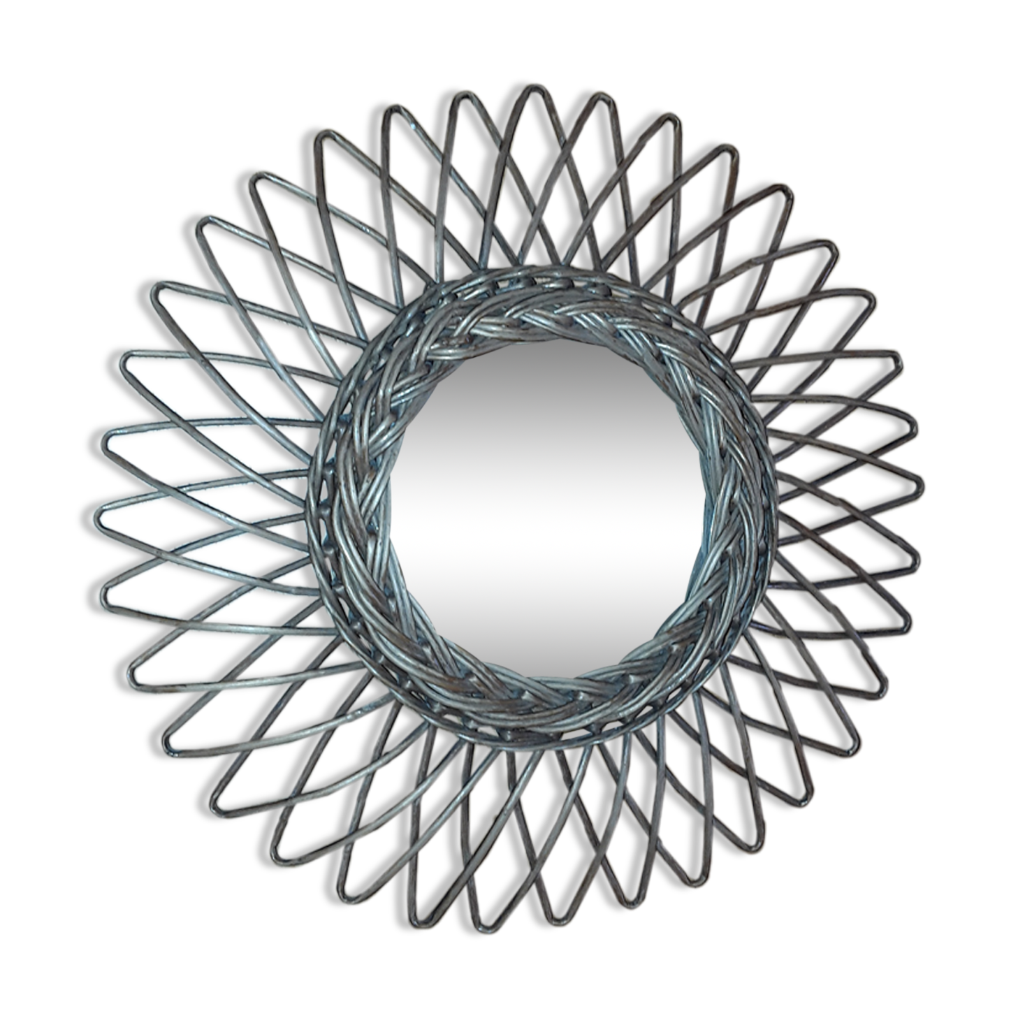 Mirror rattan 35x35cm