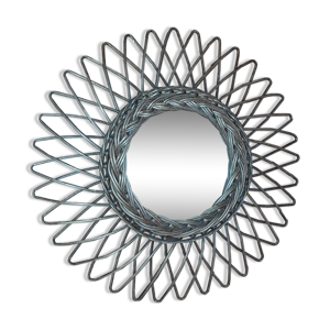 miroir rotin 35x35cm