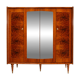 Large Art Deco wardrobe in wood veneer and mirrors, 1930s.
