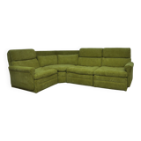 Green Corduroy Modular Corner Sofa, 1970s, Set of 4