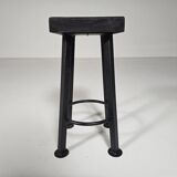 Set of 3 brutalist stools, Belgium, 1970.