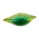 Glass fruit cup in the shape of a vintage yellow green vegetable leaf
