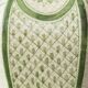 Spanish Revival Table Lamp in Green Ivory Crackle Ceramic, New Linen Shade