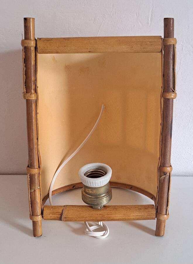 Vintage bamboo wall lamp