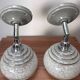 Pair of ceramic and glass wall sconces