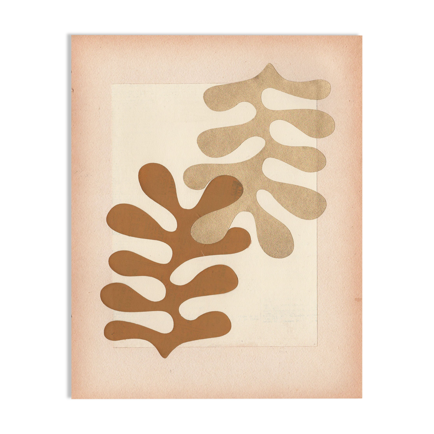 Original Matisse-inspired collage dated and signed without frame