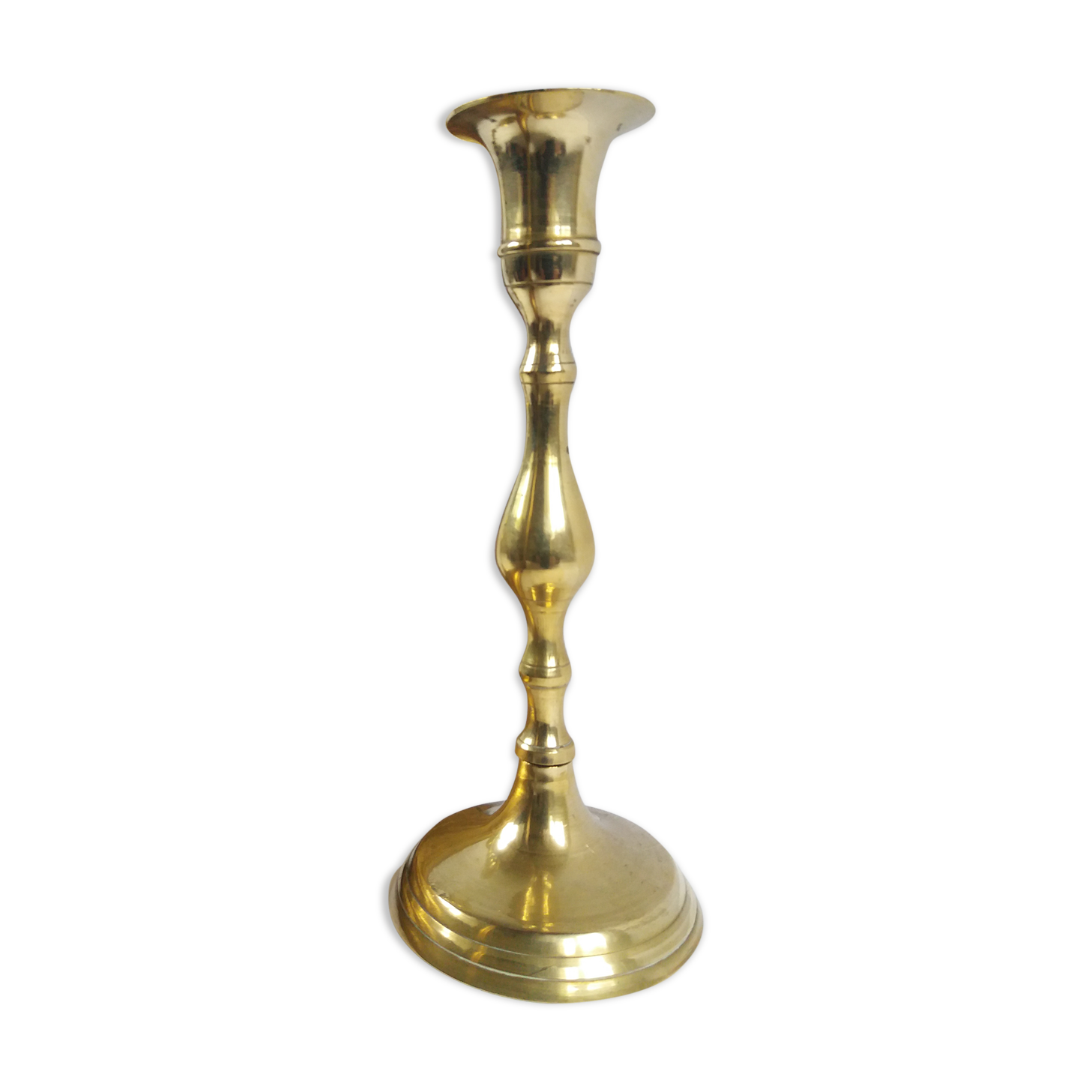 Golden brass candlestick