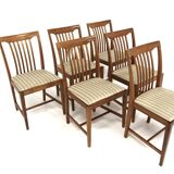 Set of 6 Scandinavian walnut chairs, Sweden, 1960