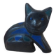 Mexican vintage black clay pottery cat sculpture figurine