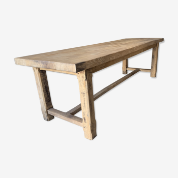 Old 1940 farm table in raw solid oak