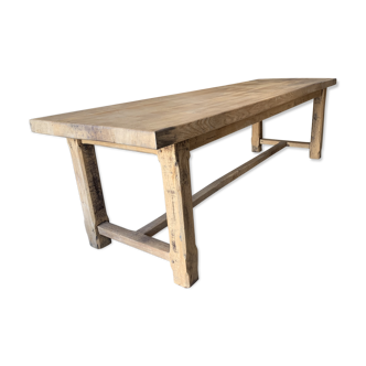 Ancienne table de ferme en chêne massif brut 1940