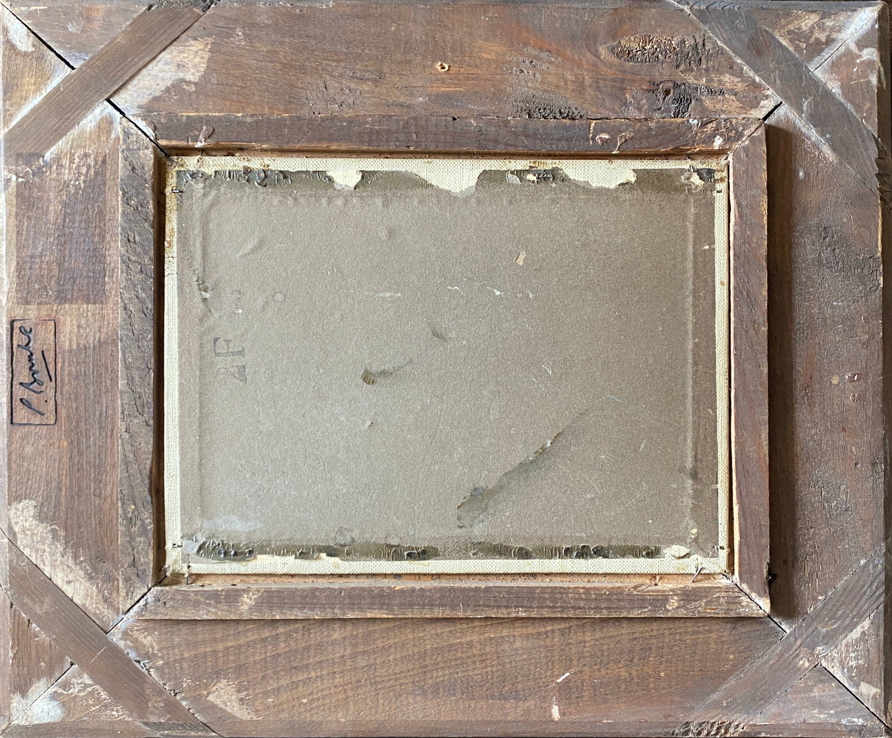 HSP painting "The fishermen" around 1900 R. F. Marcou + frame E. Begué