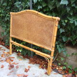 Old rattan wicker headboard