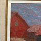 Vintage village landscape painting – Oil on canvas signed – 1960s-70s