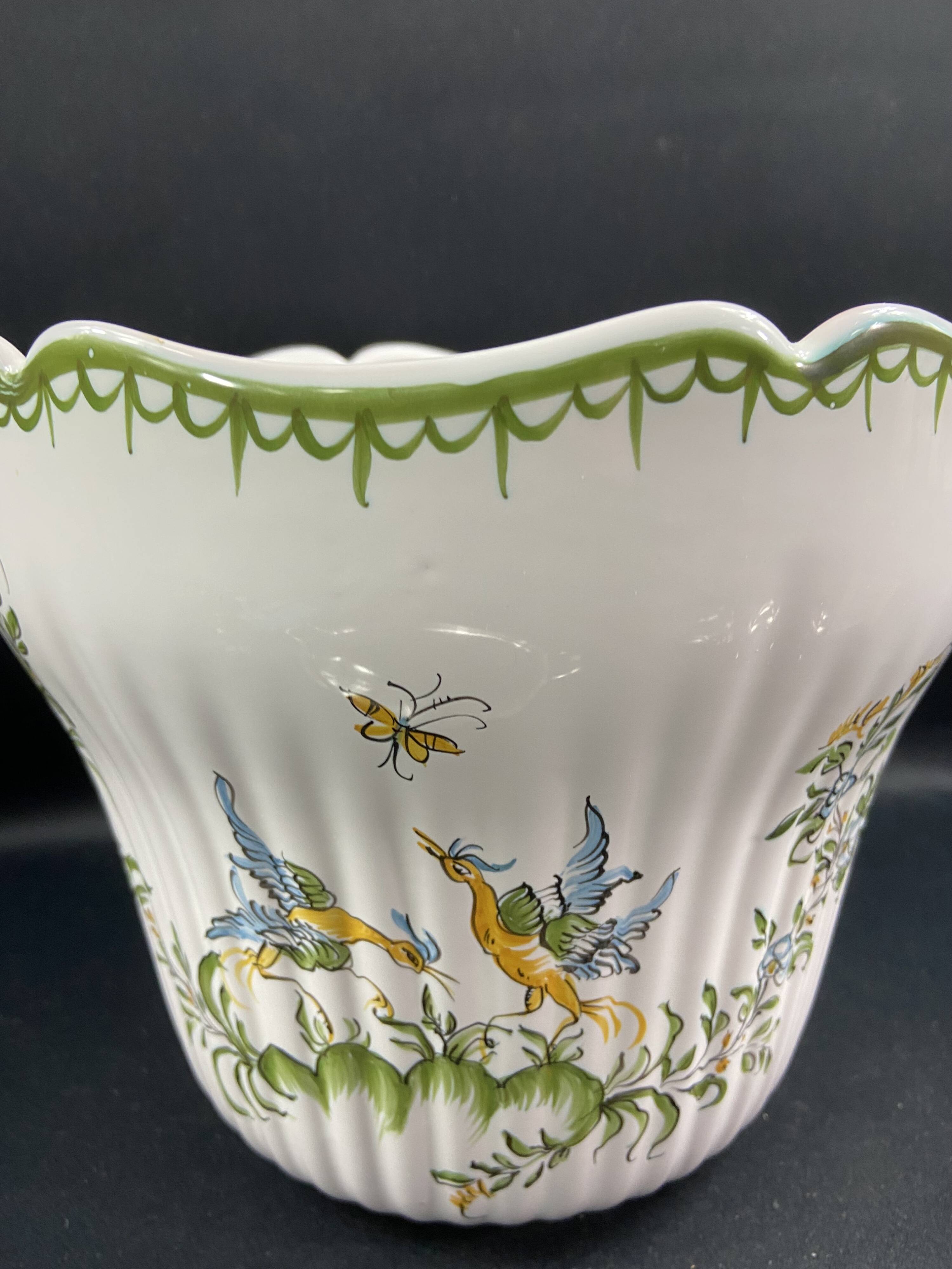 Moustiers earthenware flowerpot