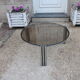 Table basse ronde chrome et verre fumé 1970