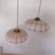 Art Deco pink glass suspensions from Clichy
