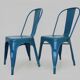 Pair of Tolix Chairs in blue metal by Xavier Pauchard