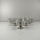 Set of 10 dessert / ice cream bowls, in glass and metal (silver?), 1970.