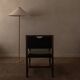 Vintage wooden armchair in black leatherette, Scandinavian style