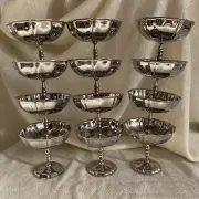 Vintage stainless steel footed bowls