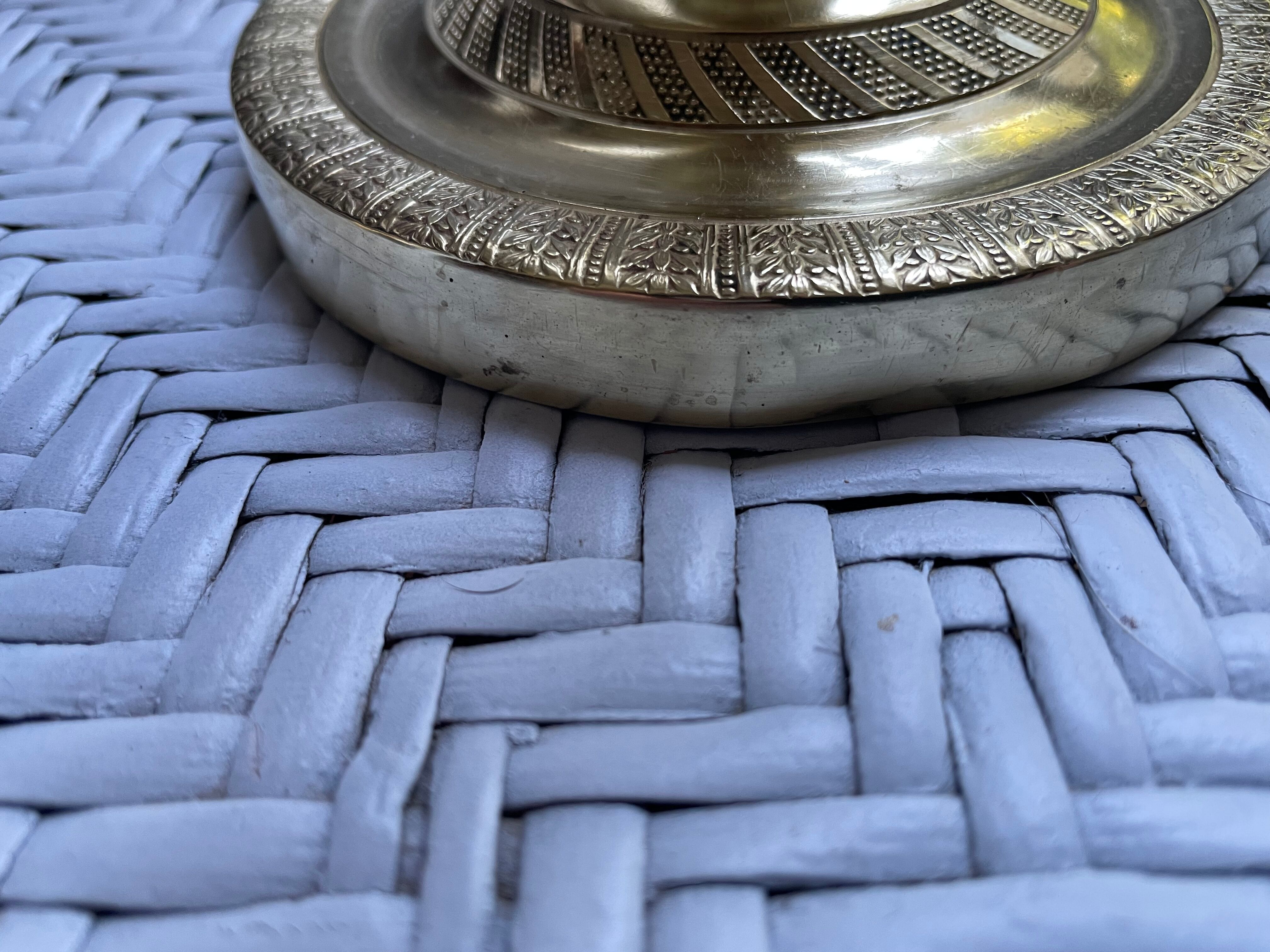 Pair of torch candle holders in chiseled gilded bronze XIXEME