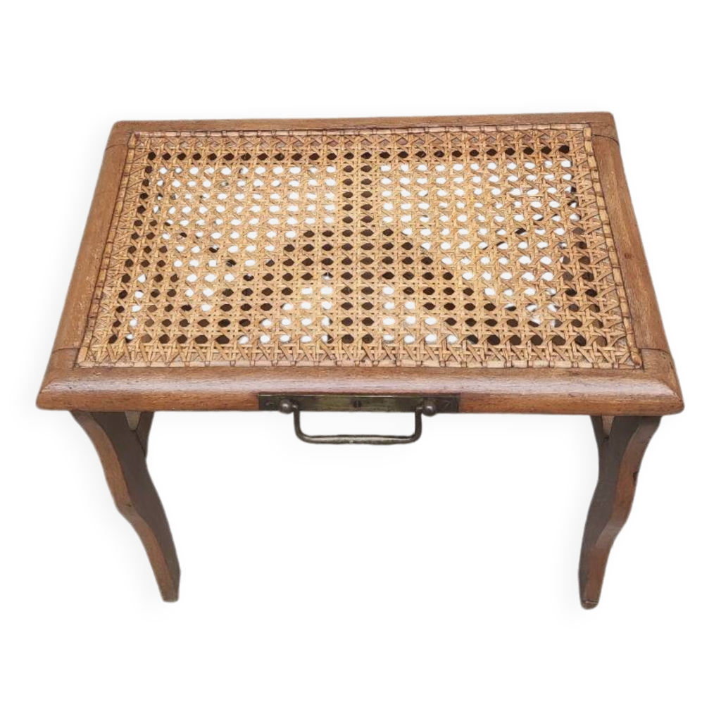 Tabouret Trépied Wabi Sabi Rustique avec Motif Grain de Bois, 1940s