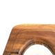 Modernist brutalist mirror in natural wood