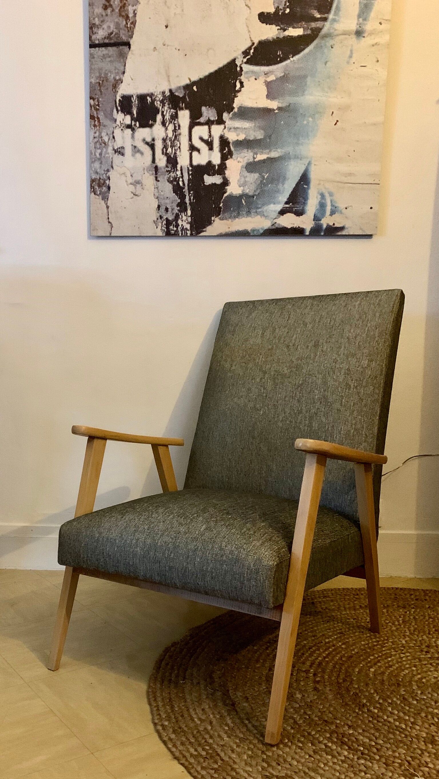 Grey Scandinavian armchair