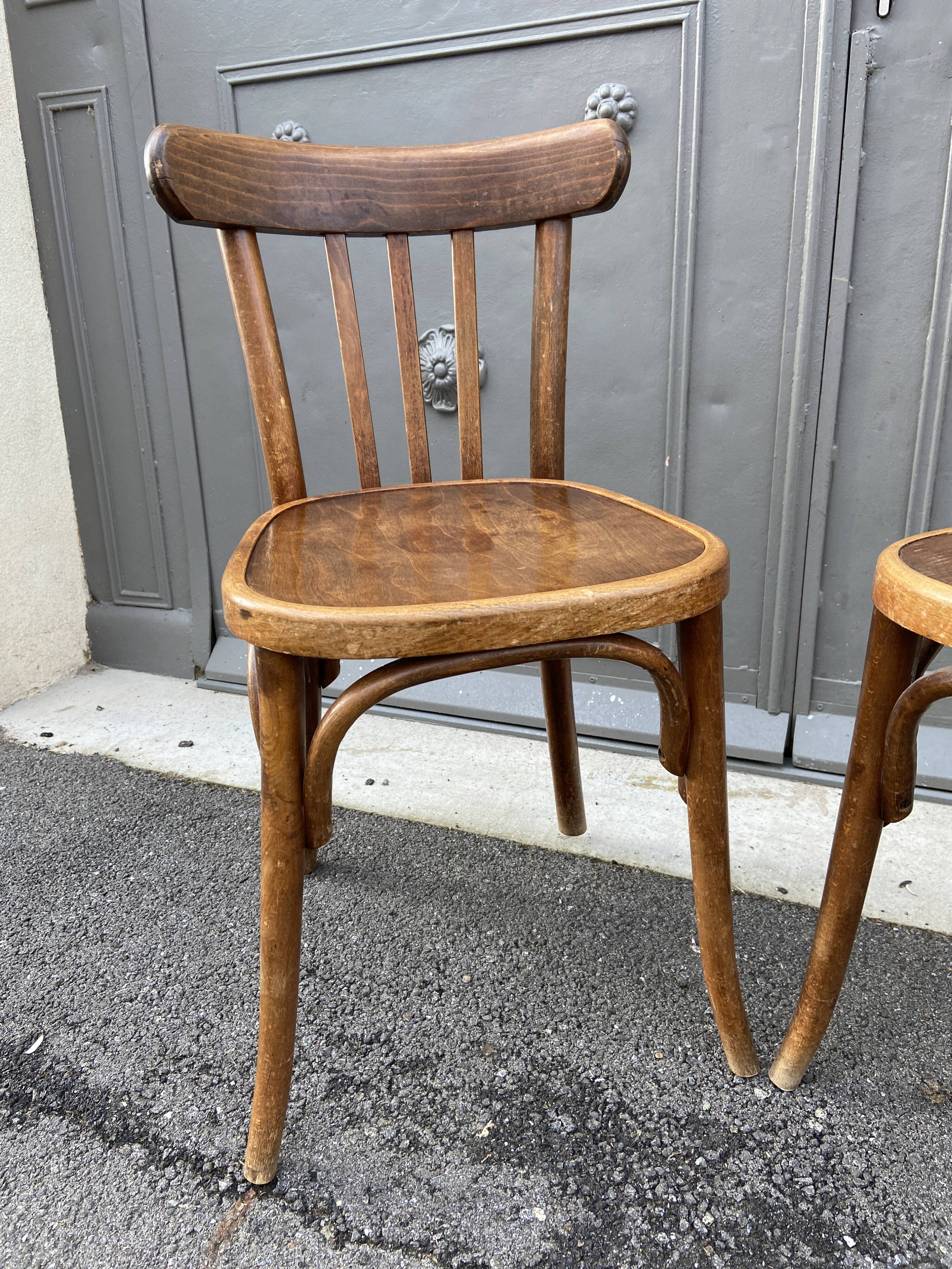 Pair of vintage 60s curved wood coffee chairs