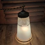 Walkman lamp lampshade in sandblasted glass art deco gilded old vintage