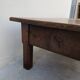 Rustic farmhouse coffee table with two drawers, solid oak, 19th century - 1.97m