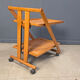 Vintage Italian foldable wooden serving cart, 1980s