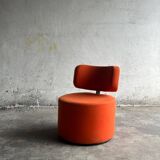 SITS Mokka swivel armchair in orange fabric — Scandinavian modern retro rounded design
