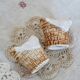 Paire de salière et poivrier vintage barbotine panier de linge