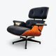 Fauteuil et repose-pieds Herman Miller Original Eames, noir et cerisier