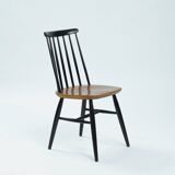 Tapiovaara Fanette style spindle teak chairs, set of 6